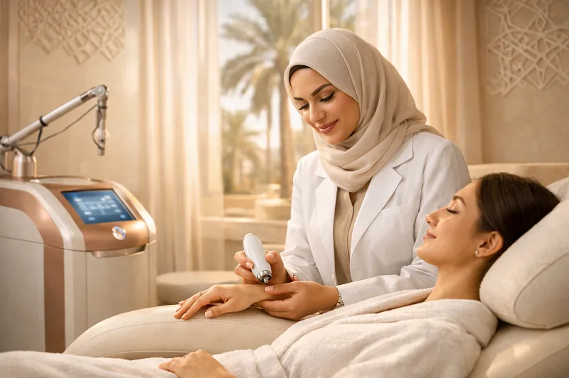 االدانة كلينك نجران | دليل خدمات الجلدية والتجميل 2026 – الليزر، إبر النضارة، البوتوكس، الفيلر، تنظيف البشرة، التفتيح، التقشير الطبي