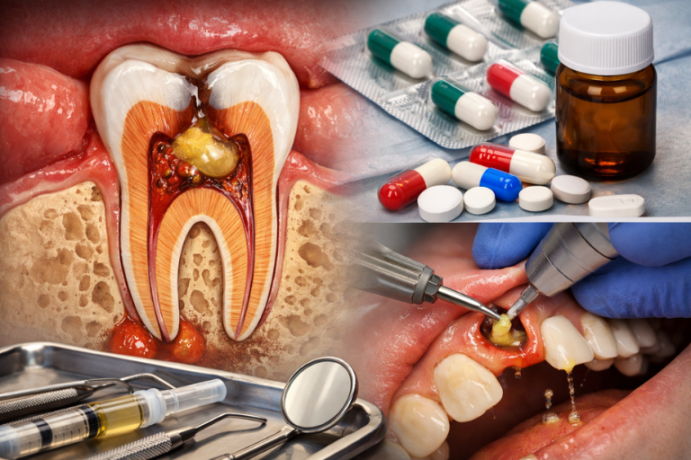 خراج الأسنان: هل المضاد الحيوي يكفي؟ ومتى لازم فتح وتصريف؟