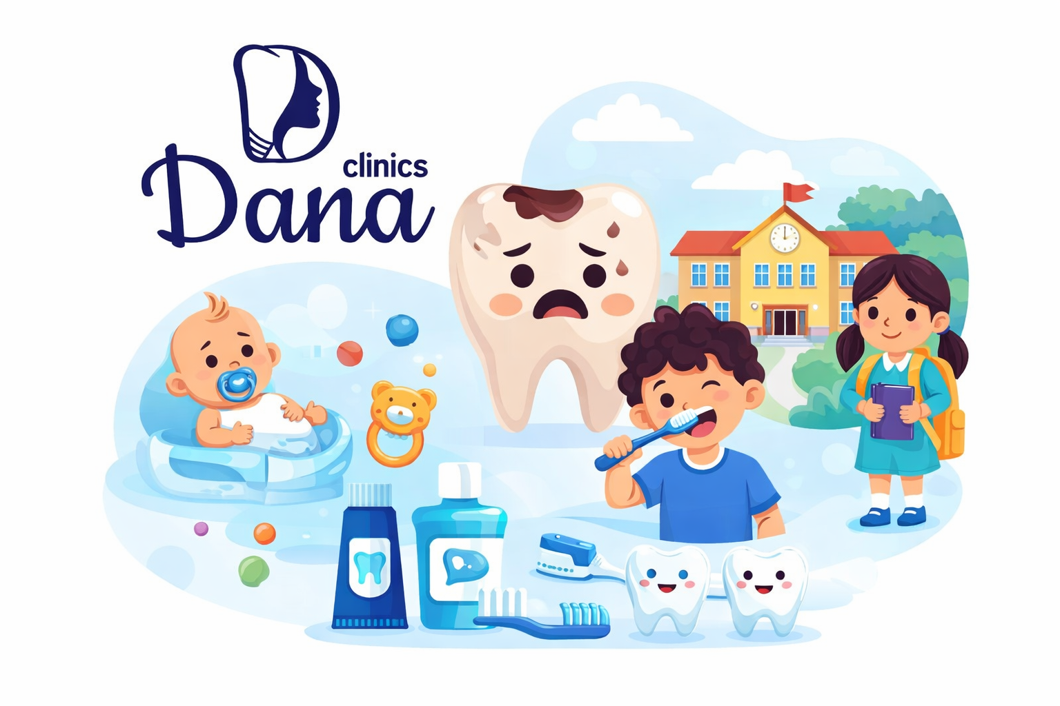 تسوس الأطفال: دليل الأم من أول سنّ لحد عمر المدرسة (الوقاية والعلاج خطوة بخطوة)